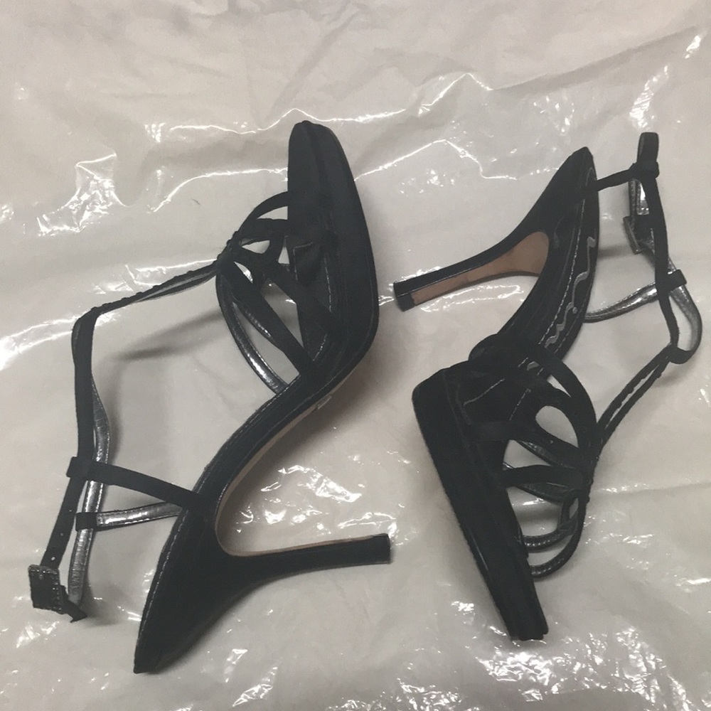 “Nina” black strappy dressy heels size 5.5 - Picture 2 of 9